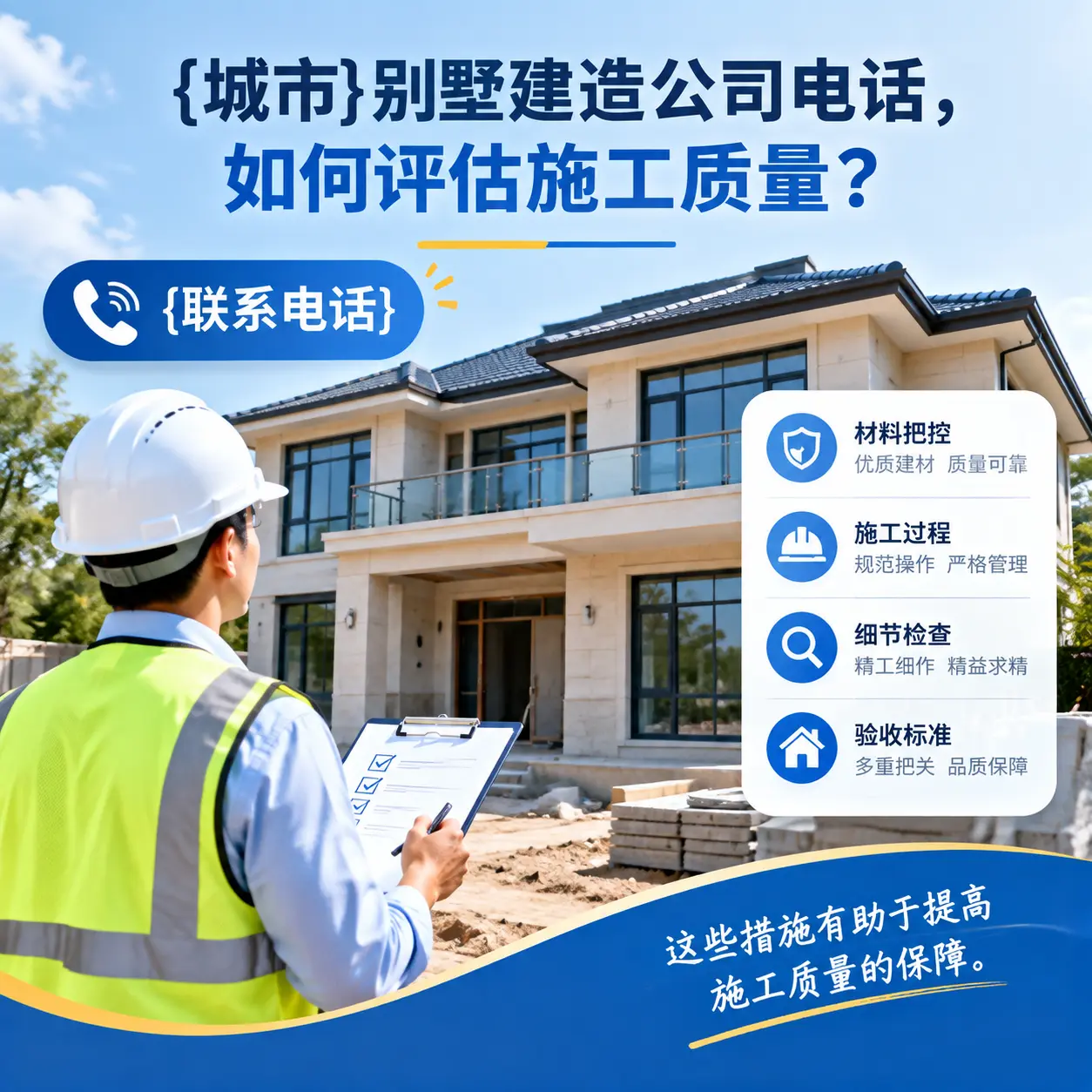 威宁别墅建造公司电话,如何评估施工质量?